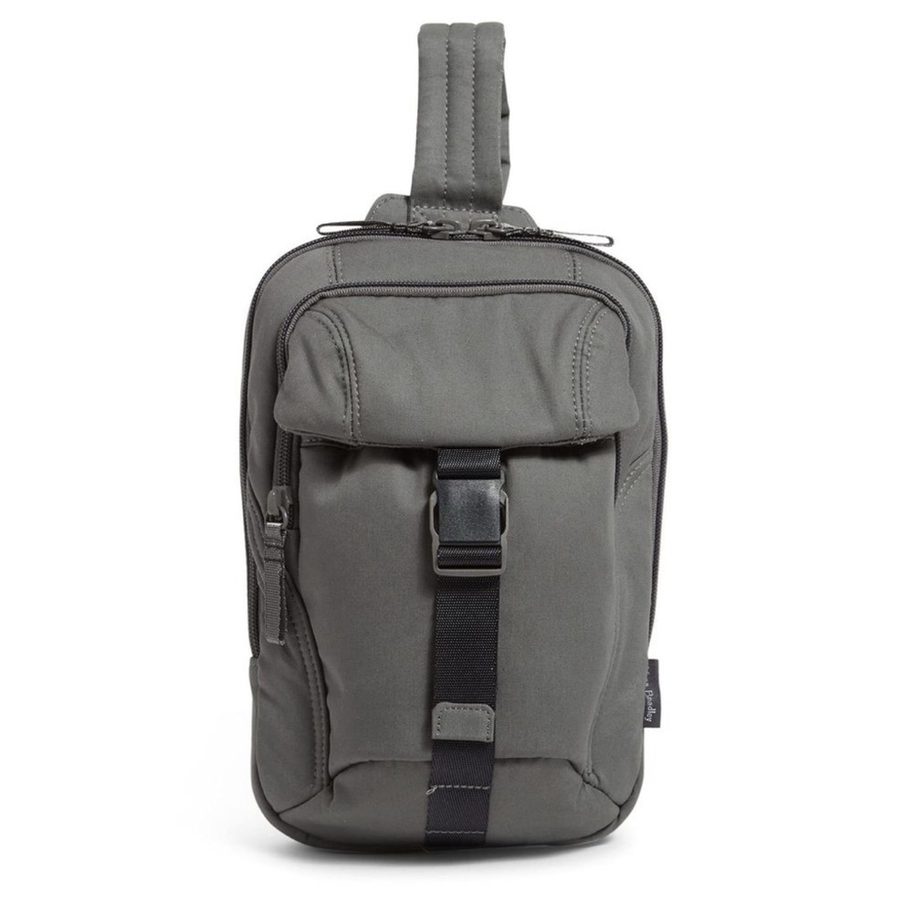 Vera Bradley Galaxy Gray Cotton Utility Sling Backpack